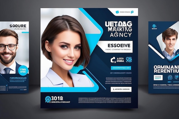 Foto agenzia di marketing digitale corporate social media banner web banner template square flyer design