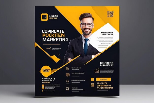 Foto agenzia di marketing digitale corporate social media banner web banner template square flyer design