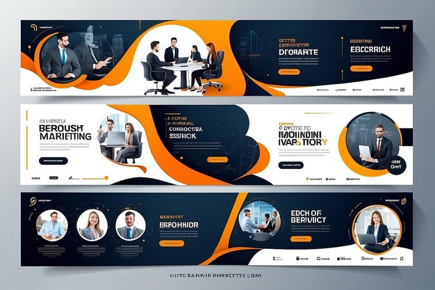 Photo digital marketing agency and corporate web banner template