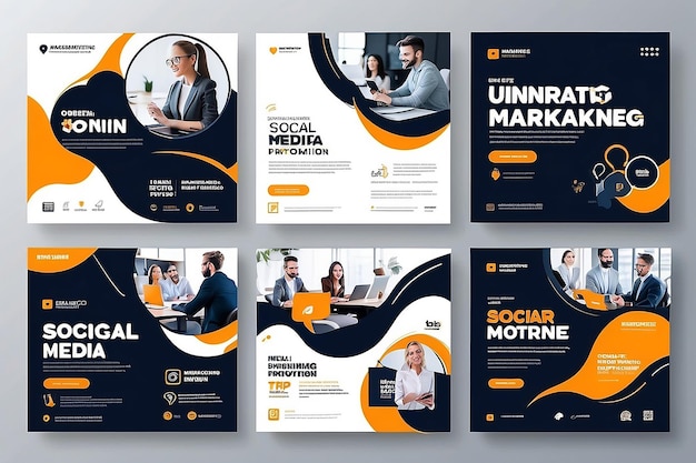 Photo digital marketing agency online webinar social media post set corporate business promotion social media web banner