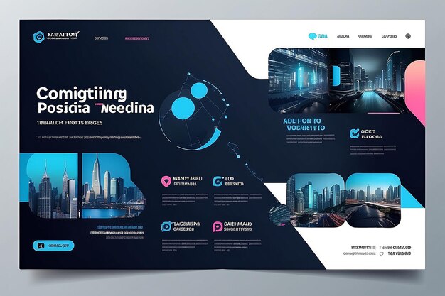 Digital Marketing Agency Social Media Cover Page Template Design Professional Business Advertising concept