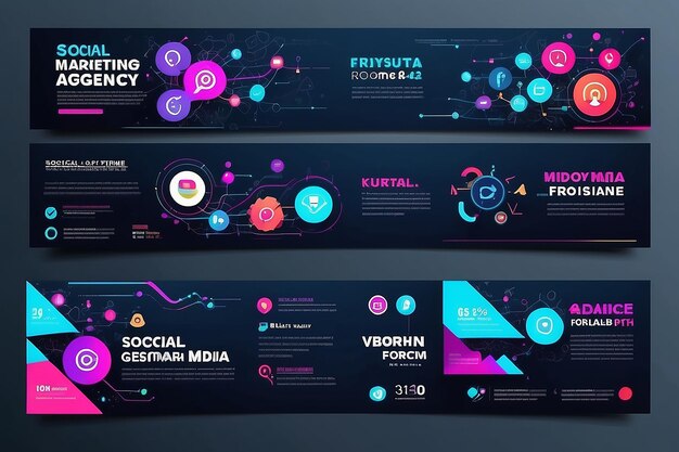 Digital Marketing Agency Social Media Timeline Cover Page Design Editable Social Media Timeline Background Banner