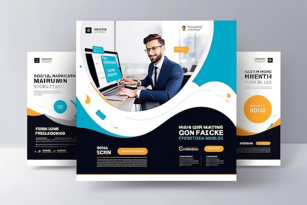 Digital Marketing banner design for Social Media Post Template Digital marketing agency presentation Square Flyer Template