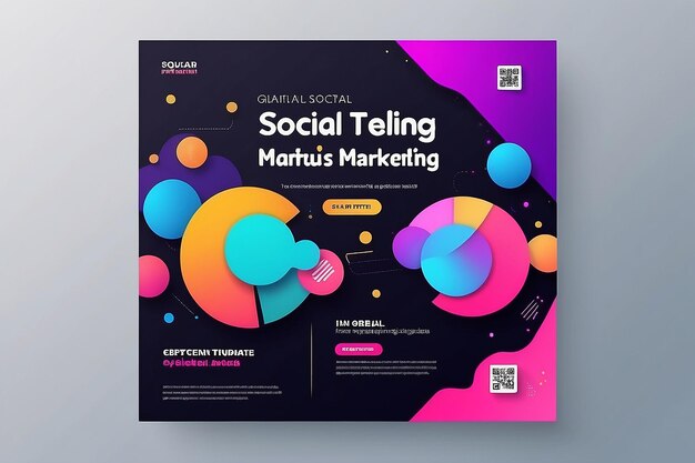 Photo digital marketing banner design for social media post template digital marketing agency presentation square flyer template