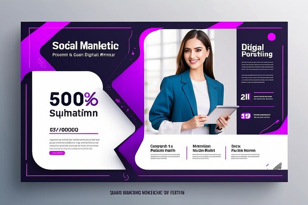 Photo digital marketing banner design for social media post template digital marketing agency presentation