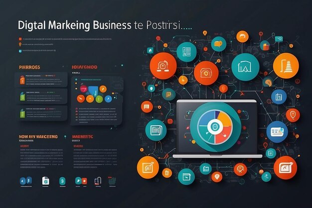 Photo digital marketing business posts templete design