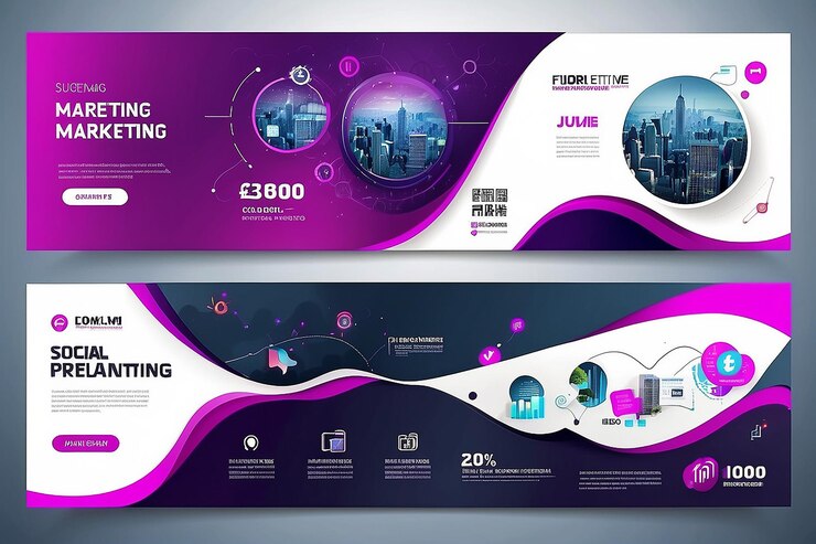 Photo digital marketing business social media banner template design corporate business social network timeline cover page presentation
