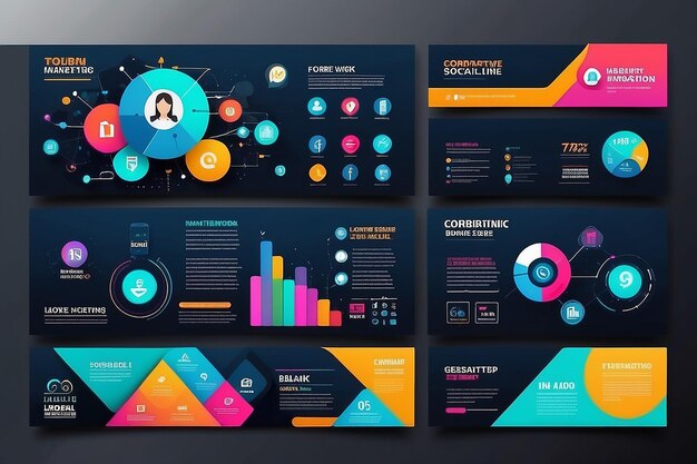 Digital Marketing Business Social media Banner Template Design Corporate Business Social Network Timeline Cover page Presentation