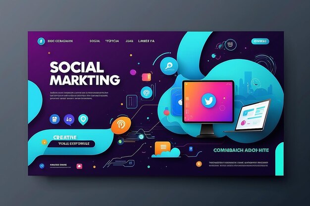 Photo digital marketing business social media post vector design template