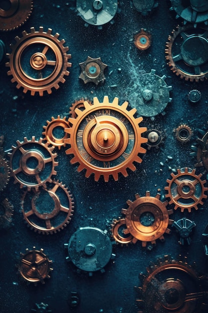 Digital marketing concept with gears and cogs created with generative ai