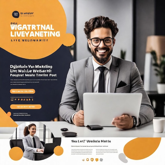 Digital marketing expert and corporate social media post web banner template