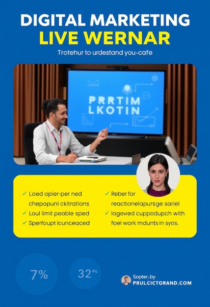 digital marketing live webinar and corporate social media post template