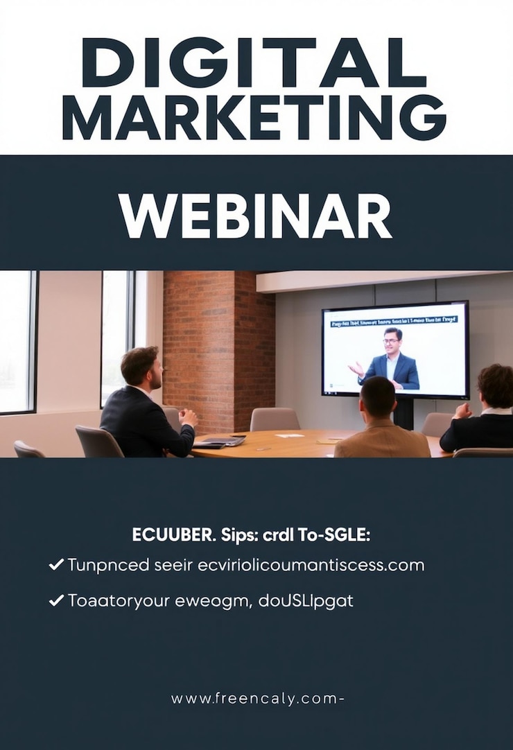 Photo digital marketing live webinar and corporate social media post template
