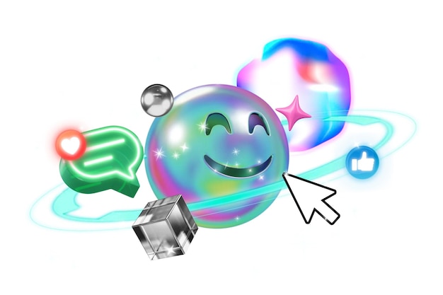 digital marketing png collage remix transparent background