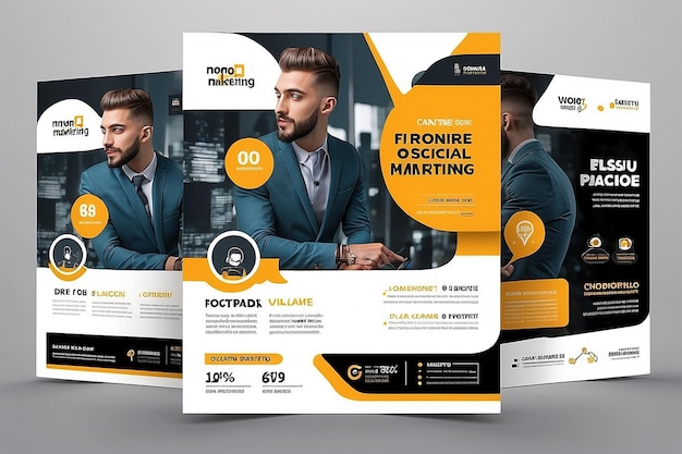 Digital marketing social media post template business marketing flyer design