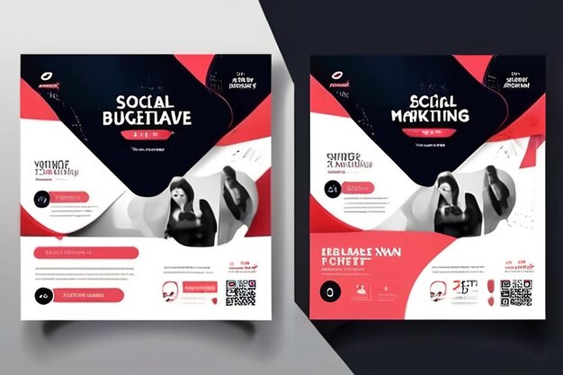 Photo digital marketing social media post template digital marketing agency square flyer template editable web banner post template