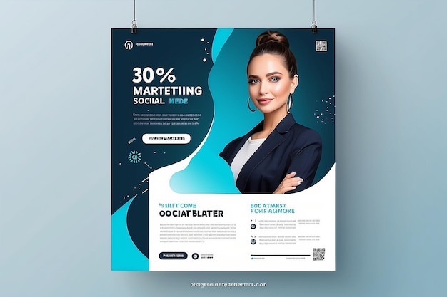 Photo digital marketing social media post template digital marketing agency square flyer template