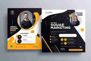 Photo digital marketing social media post template digital marketing agency square flyer template