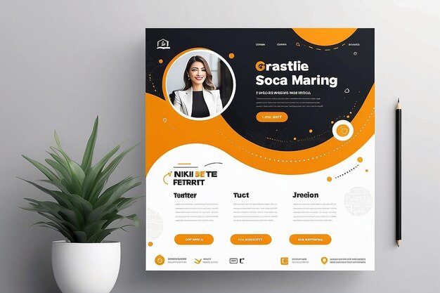 Photo digital marketing social media post template digital marketing agency square flyer template