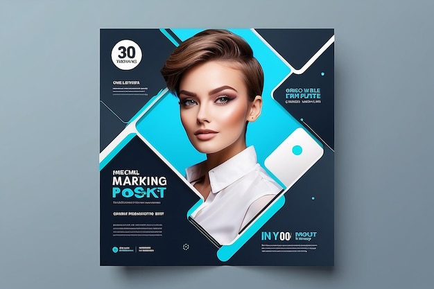 Photo digital marketing social media post template digital marketing agency square flyer template