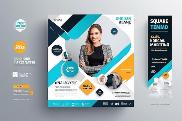 Digital Marketing Social Media Post Template Digital marketing agency Square Flyer Template