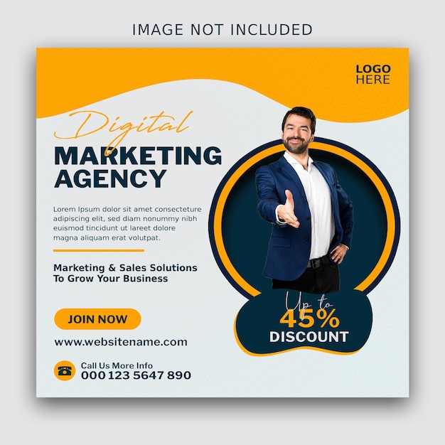 Photo digital marketing soial media and instaram pots design template