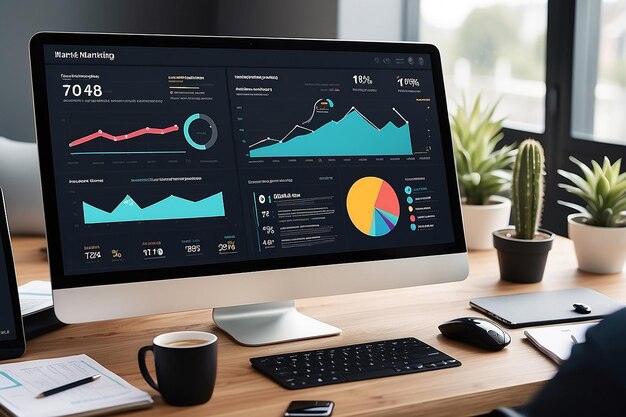 Digital Marketing Strategy Dashboard on the screen