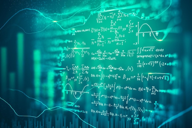 Foto sfondo di formule matematiche digitali