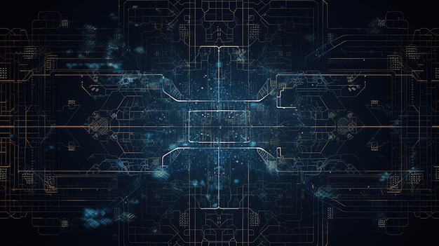 Digital Matrix Background with the Theme of Futuristic Interconnected Technology for a HighTech Design