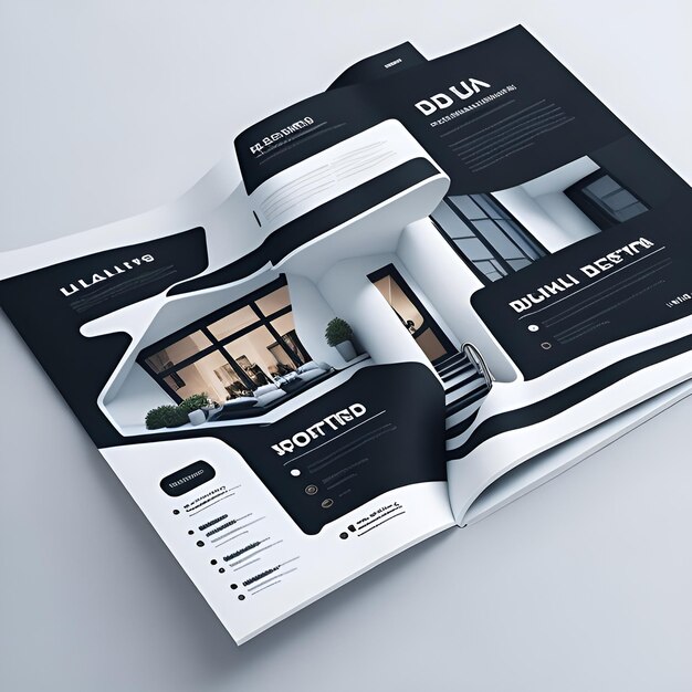 Photo digital modern house color full business flyer design generated ai