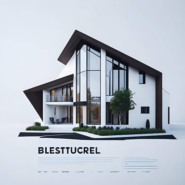 Цифровой современный цвет дома, полный дизайн бизнес-флаера, созданный AI