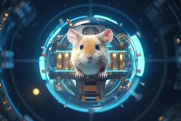 Foto un mouse digitale di un'intelligenza artificiale rappresenta l'assistenza medica tecnologica del futuro e il grande d