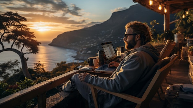 Digital Nomad Lifestyle Embracing Remote Work and World ExplorationxA by Generative AI