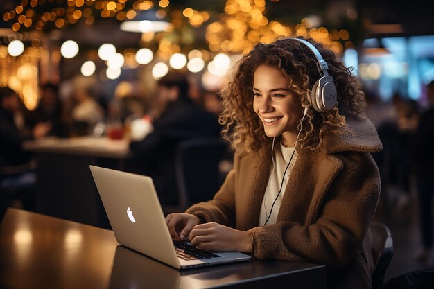 Digital nomad working in a nice cafe