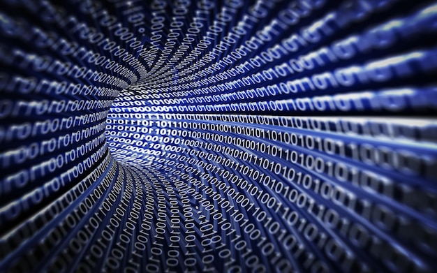 digital numbers 0 1 panorama
