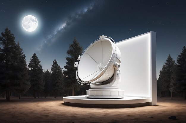 Foto digital outdoor astronomy observatory exhibit mockup personalizza il tuo design