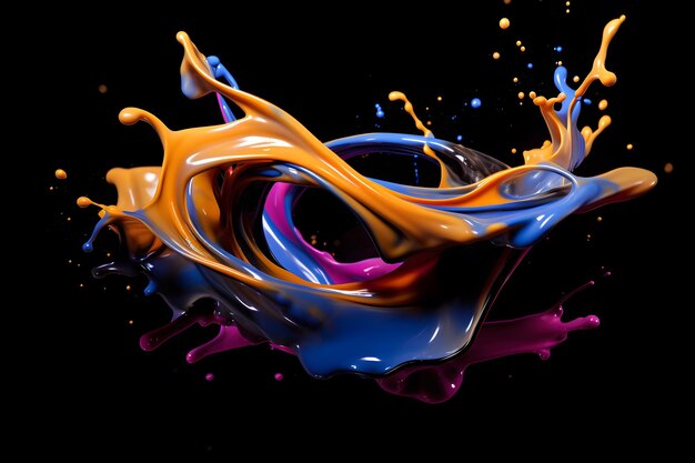 Фото digital_paint_splash_on_black (цифровая краска_на_черном)