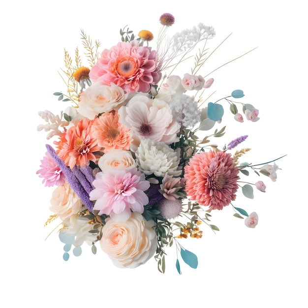 Photo digital painted flower bouquet