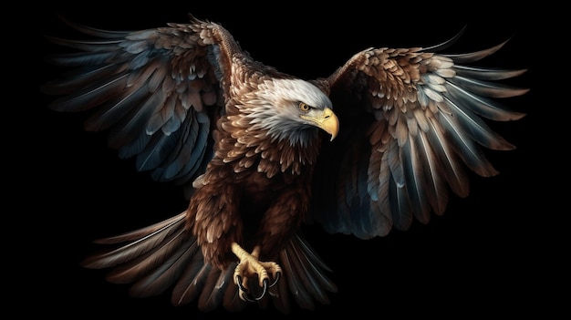 Digital painting of an american bald eaglegenerative ai