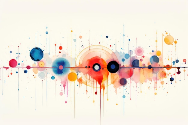 Photo digital painting art abstract colorfull circles and dots