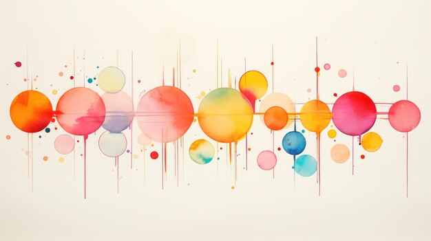 Digital painting art abstract colorfull circles and dots