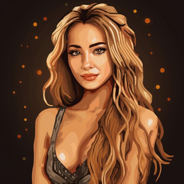 Photo a digital painting of a beautiful woman with long wavy hair