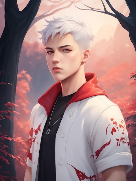 Lexica - Create a realistic anime-style portrait of a young