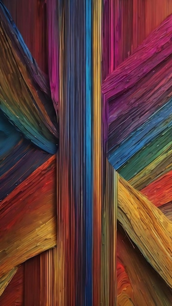 A digital painting of colorful lines with the words