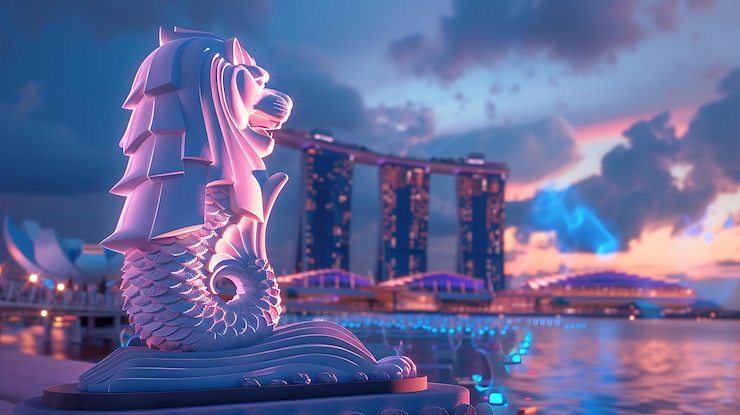 Photo a digital painting of a dragon sitting on a bridge with a city in the background