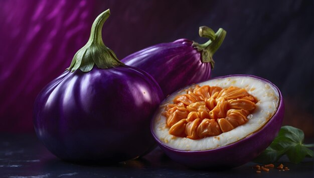 Digital painting of an eggplant