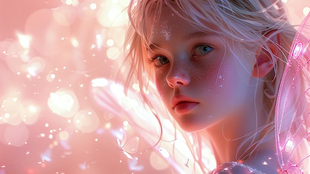 Цифровая картина феи Маленькая девочка с блондинками и голубыми глазами