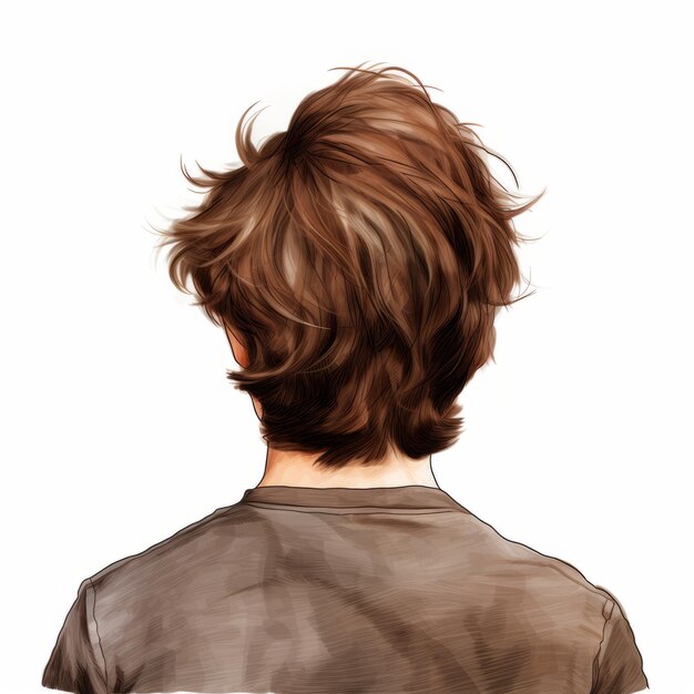 Digital Painting Of A Hermitpunk Man With Brown Hair