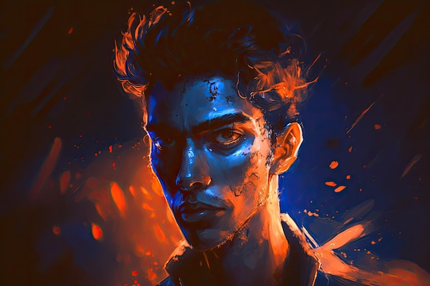 Digital painting illustration portrait of a spooky fantasy protagonist