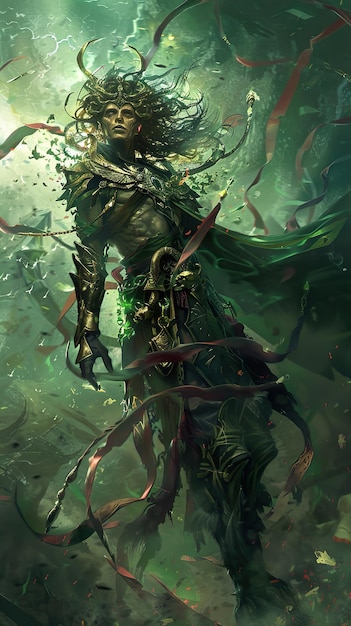 a digital painting of a knight with a sword and shield